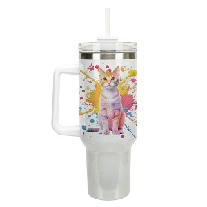 100 North Aries Zodiac Astrology Star Sign Wrap-Around 40 Oz. Stainless Steel Water Bottle Coffee Mug, Spill & Leak Resistant, Travel Tumbler with - 1 of 4