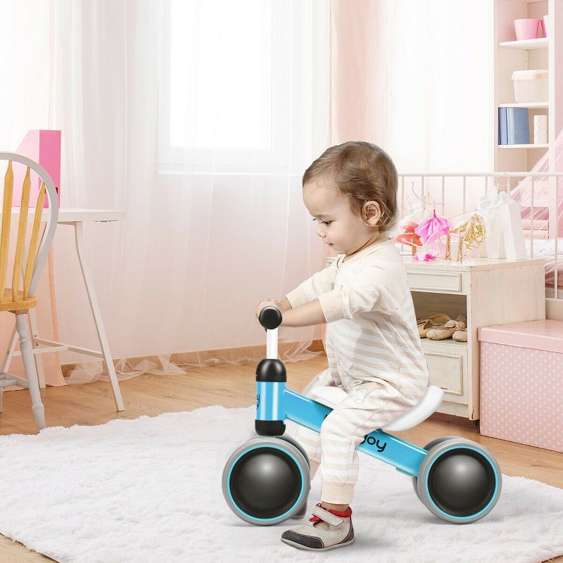 Babyjoy 4 Wheels Baby Balance Bike Children Walker No-Pedal Toddler Toys Rides PinkBlueOrange, 4 of 11