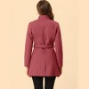 INSPIRE CHIC Women's Classic Stand Collar Long Sleeve Winter Belted Long Coat - 4 of 4