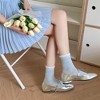 Alilang Women's Bow-Patterned Ruffle-Cuff Ankle Socks 6pk - Blue - 4 of 4