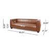 Elegant Light Brown Upholstered 3-Seat Sofa with Tuxedo Design, Birch Wood Legs and Modern Block Silhouette for Living Room-Maison Boucle - 4 of 4