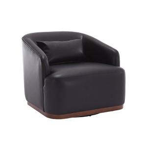 NicBex PU Leather Swivel Barrel Accent Chair,Upholstered Swivel Living Room Chair with Mid-Height Backrest,Accent Chairs for Living Room - 1 of 4