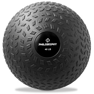 Philosophy Gym Slam Ball - Weighted Fitness Medicine Ball with Easy Grip Tread - 1 of 4