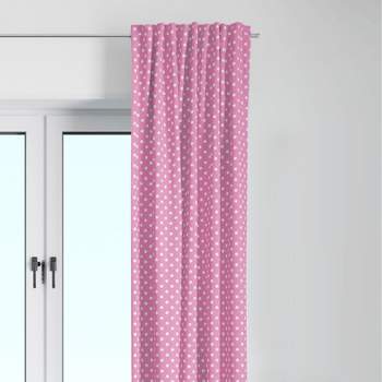 Bacati - Pin Dots Pink Cotton Printed Single Window Curtain Panel