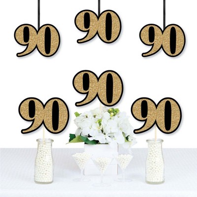 Big Dot of Happiness Adult 90th Birthday - Gold - Decorations DIY Party Essentials - Set of 20