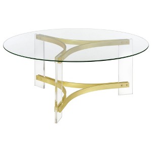 Coaster,Janessa Round Glass Top Acrylic Leg Coffee Table - 1 of 4
