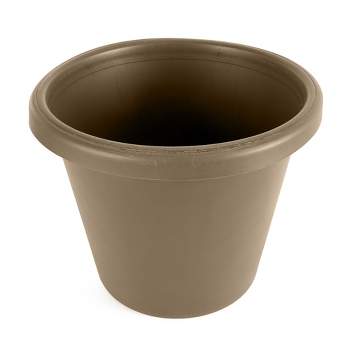 The HC Companies 16 Inch Indoor/Outdoor Classic Plastic Flower Pot Container Garden Planter with Molded Rim and Drainage Holes, Sandstone