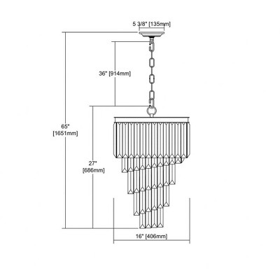 Palacial 6-Light Oil Rubbed Bronze and Crystal Chandelier