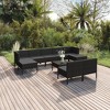vidaXL Garden Lounge Set Black PE rattan, powder-coated steel, polyester - 2 of 4