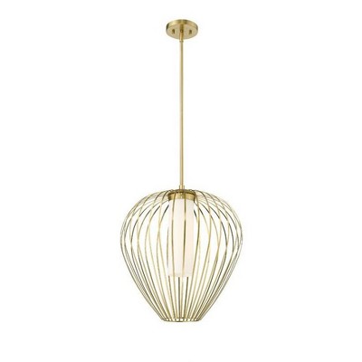 Modern Gold 18" Glass Pendant Light with LED