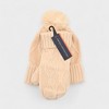 French Connection Women's Cable Knit Hat & Mitten Set with Faux Fur Pom - Winter Warmth Accessories, Soft & Stylish - 2 of 4