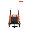 vidaXL Pet Bike Trailer Orange and Black Oxford Fabric and Iron 49.2" x 24.8" x 26" - 3 of 4