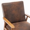 Sapphtopaz Accent Chair Solid Wood Arm Mid-Century Modern Chair Lounge Reading Chair for Adults Apply to Living Room, Bedroom, Office - 2 of 4