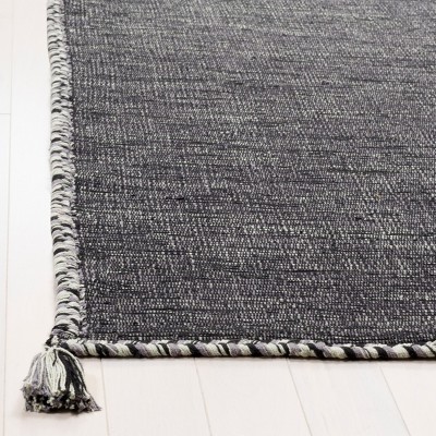 Montauk Grey and Black Handwoven Cotton Runner Rug