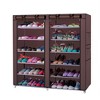 GustoWave Non-woven Fabric Shoe Cabinet 6-layer Double-row 12-compartment Shoe Organzier Container Brown - 2 of 4