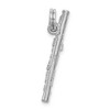 Black Bow Jewelry Sterling Silver 3D Polished Flute Pendant - 3 of 4