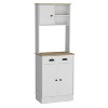 NicBex Storage Buffet Cabinet 67" Freestanding Kitchen Pantry Sideboard Cabinet with 3 Doors, Drawer, 2 Open Shelves, Microwave Storage Option - 3 of 4