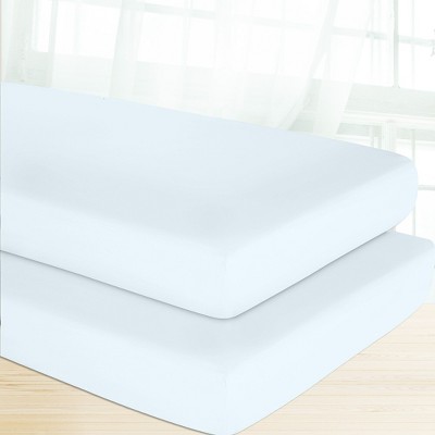 100% Organic Cotton Crib Sheets Pack of 2, Soft & Cool, GOTS Certified by California Design Den