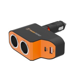 ToughTested 37W 4-Port Car Charger Splitter, Dual 12V Socket with USB-C ...