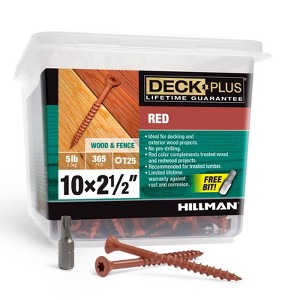 Hillman Deck Plus No. 10 X 2-1/2 in. L Red Star Flat Head Exterior Deck Screws 5 lb - 1 of 1