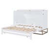 Whisen Frosted Glass Doors Design Queen Size Murphy Bed, Folded into a Cabinet with Iron Legs - 3 of 4
