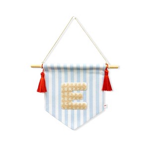 Ramus & Co. 'A B C' Blue Striped Create-Your-Own Banner with Red Tassels and Chenille Letter Patch - 1 of 3