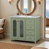 36-inch bathroom vanity with two soft close doors, adjustable shelves and three drawers - Leovsnove - 2 of 3