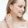 Bohemian Daisy Flower Matte Floral Long Petal Drop Dangle Earrings Layered Tiered for Women Chic Boho Wedding Jewelry - 2 of 4