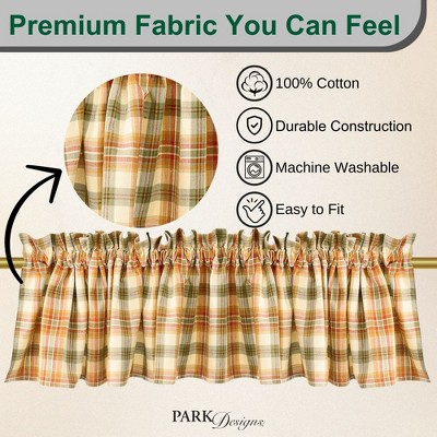 Plaid Yellow and Green Cotton Rod Pocket Valance 14''L