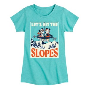 Girls' - Disney - Let's Hit The Slopes Fitted Short Sleeve Graphic T-Shirt - 1 of 4