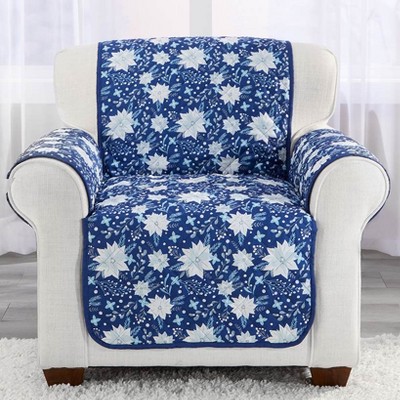 The Lakeside Collection Christmas Blue Floral Accent Pillow or Furniture Protectors