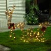 LuxenHome Reindeer and Sleigh Lighted Holiday Decoration Set Brown - 3 of 4