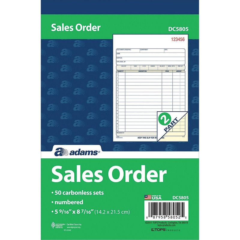 Adams Carbonless Sales Order Books 8" x 6" 2-Parts 446734, 3 of 4