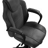 Simple Relax Faux Leather and Metal Office Chair with Padded Armrests in Black - 4 of 4