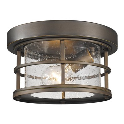 1 Light Outdoor Flush Mount Oil Rubbed Bronze - Aurora Lighting