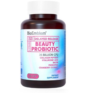 BioEmblem Beauty Probiotics, Prebiotics for Digestive Health, Hair Skin and Nails 60ct - 1 of 4