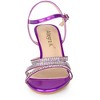 Allegra K Women's Ankle Strap Open Toe Rhinestone Kitten Heel Sandals - 2 of 4
