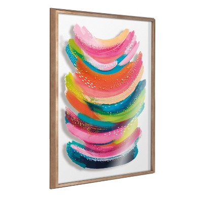 Kate and Laurel Blake Bright Abstract Framed Printed Art by Jessi Raulet of Ettavee, 24x32, Gold