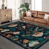 Floral Birds Washable Area Rugs for Living Room, Boho Large Soft Non-Slip Vintage Bedroom Dining Room Rug, Low Pile Carpet - 3 of 4