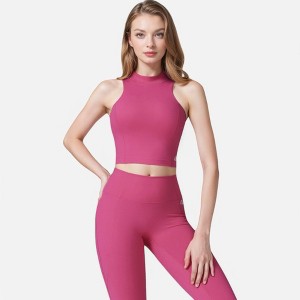Anna-Kaci Active Women's High Neck Cropped Tank Top with Racerback Design - 1 of 4