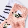 Women's Bees 2pk Cozy Quarter Crew Socks - Peach/White 4-10 - 3 of 3