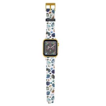 Ninola Design Watercolor Stains Blue Gold 42mm/44mm Gold Apple Watch Band - Society6