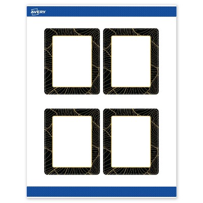Avery Rectangle Labels, Black Border with Gold Pattern, 4" x 3-1/3"