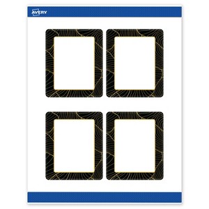 Avery Rectangle Labels, Black Border with Gold Pattern, 4" x 3-1/3" - 1 of 4