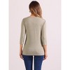 Allegra K Women's Twist Knot Round Neck Comfy Casual 3/4 Sleeve Loose Tunic Tops - 3 of 4
