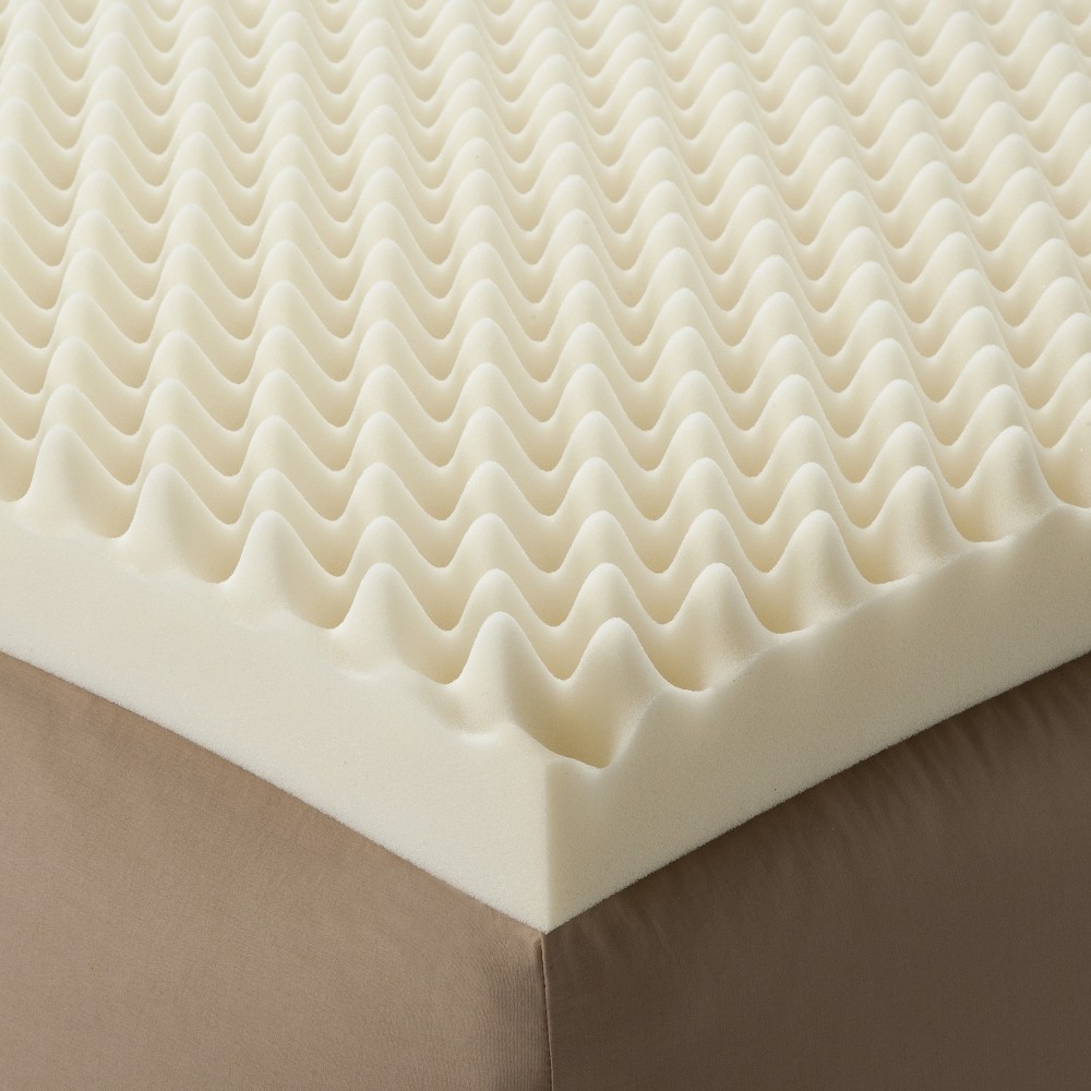 Enhance Highloft 4" Memory Foam Topper White Full - Future Foam: Temperature Sensitive Bedding, Full-Size Mattress Pad