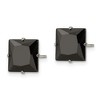 Chisel Stainless Steel Polished 9mm Black Square Cubic Zirconia Stud Earrings - 4 of 4