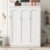 Full/Queen Size Murphy Bed with Shelves, White/Gray, 4A -ModernLuxe - 2 of 4