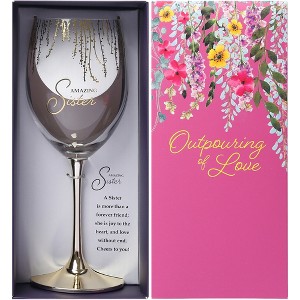 Pavilion Gift Company - Sister - Gift Boxed 19 oz Crystal Wine Glass - Drinkware - 1 of 4