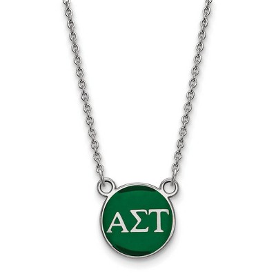 Black Bow Jewelry Sterling Silver Alpha Sigma Tau Greek Life Necklace 18 Inch